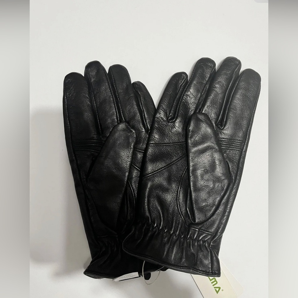 ELMA WOMENS SUPPLE NAPPA LEATHER GLOVES, BLACK Size: MEDIUM